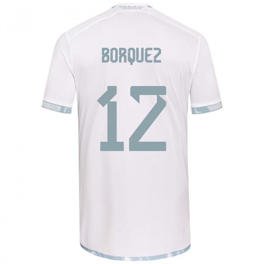 Niño Camiseta Gabriela Bórquez #12 Gris Blanco 2ª Equipación 2024/25 La Camisa Argentina