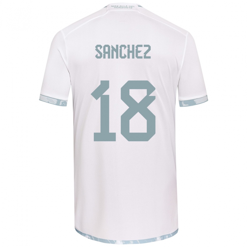 Niño Camiseta Bárbara Sánchez #18 Gris Blanco 2ª Equipación 2024/25 La Camisa Argentina