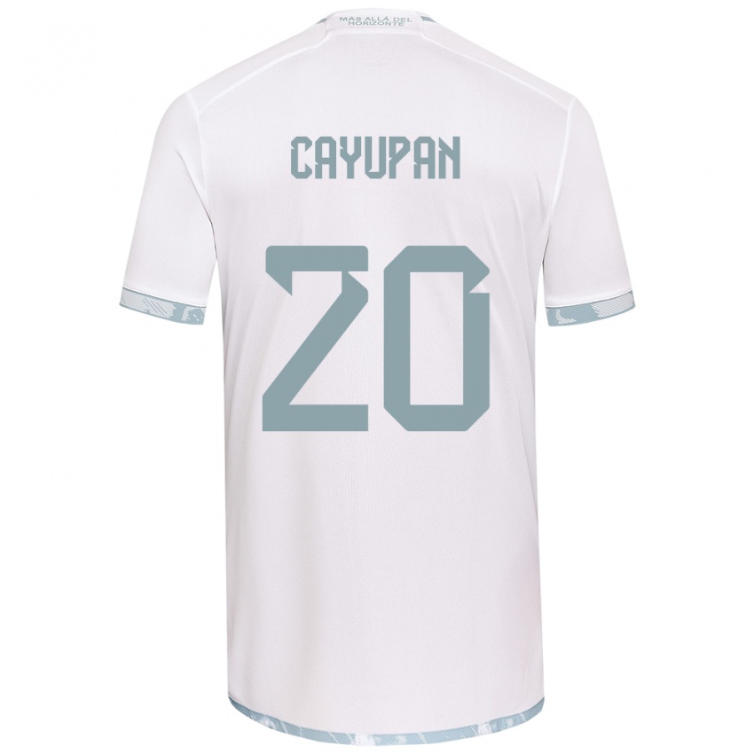 Niño Camiseta Natalia Cayupán #20 Gris Blanco 2ª Equipación 2024/25 La Camisa Argentina