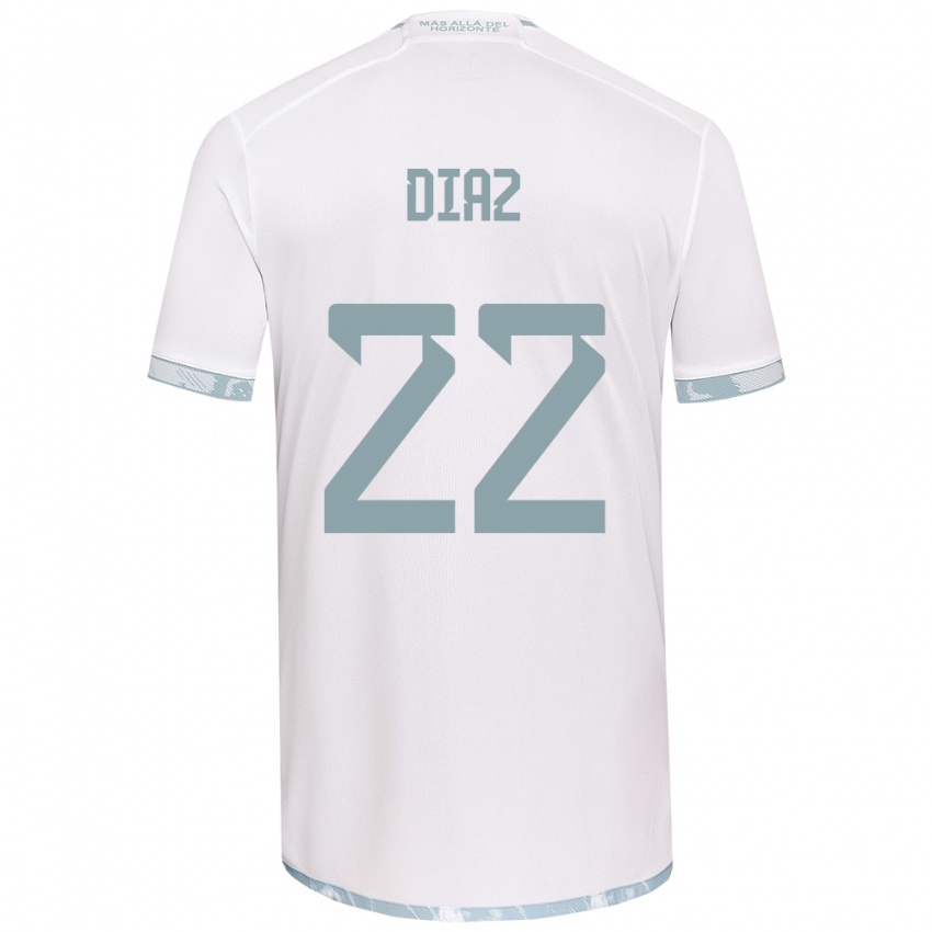 Niño Camiseta Valentina Díaz #22 Gris Blanco 2ª Equipación 2024/25 La Camisa Argentina