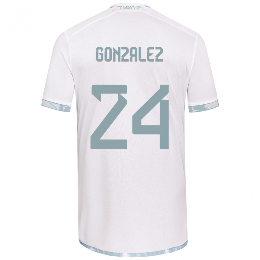 Niño Camiseta Emma González #24 Gris Blanco 2ª Equipación 2024/25 La Camisa Argentina