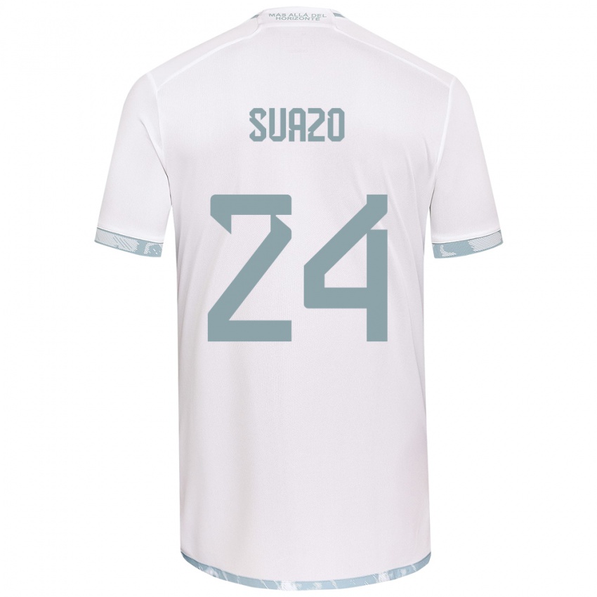 Niño Camiseta Arantza Suazo #24 Gris Blanco 2ª Equipación 2024/25 La Camisa Argentina