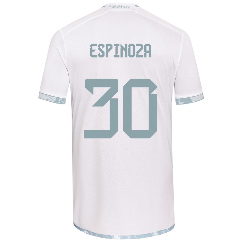 Niño Camiseta Isidora Espinoza #30 Gris Blanco 2ª Equipación 2024/25 La Camisa Argentina