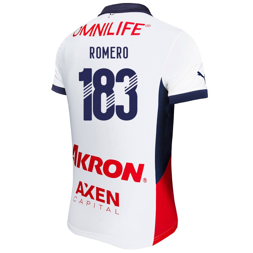 Niño Camiseta Javen Romero #183 Blanco Rojo Azul 2ª Equipación 2024/25 La Camisa Argentina