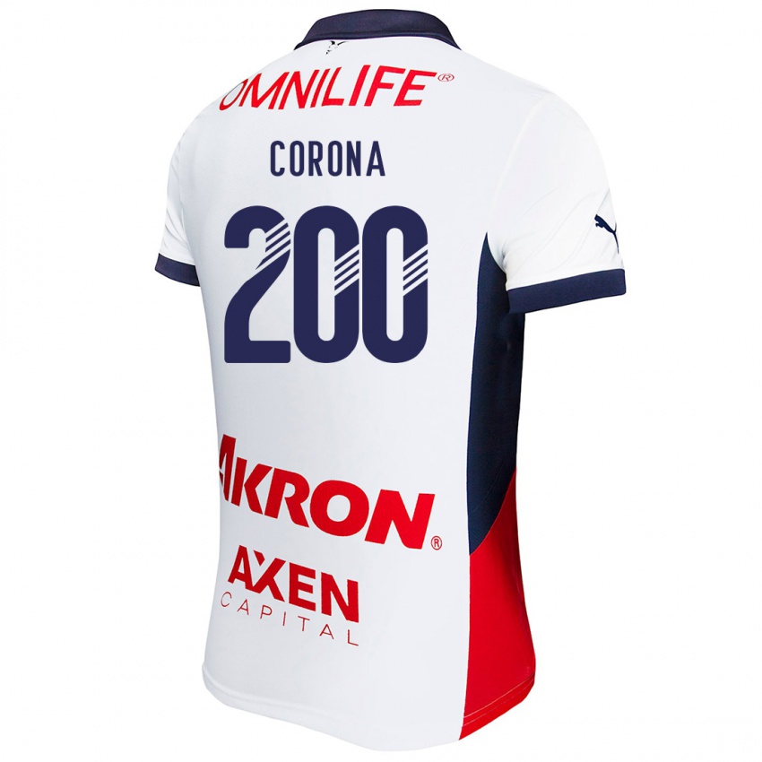 Niño Camiseta Carlos Corona #200 Blanco Rojo Azul 2ª Equipación 2024/25 La Camisa Argentina