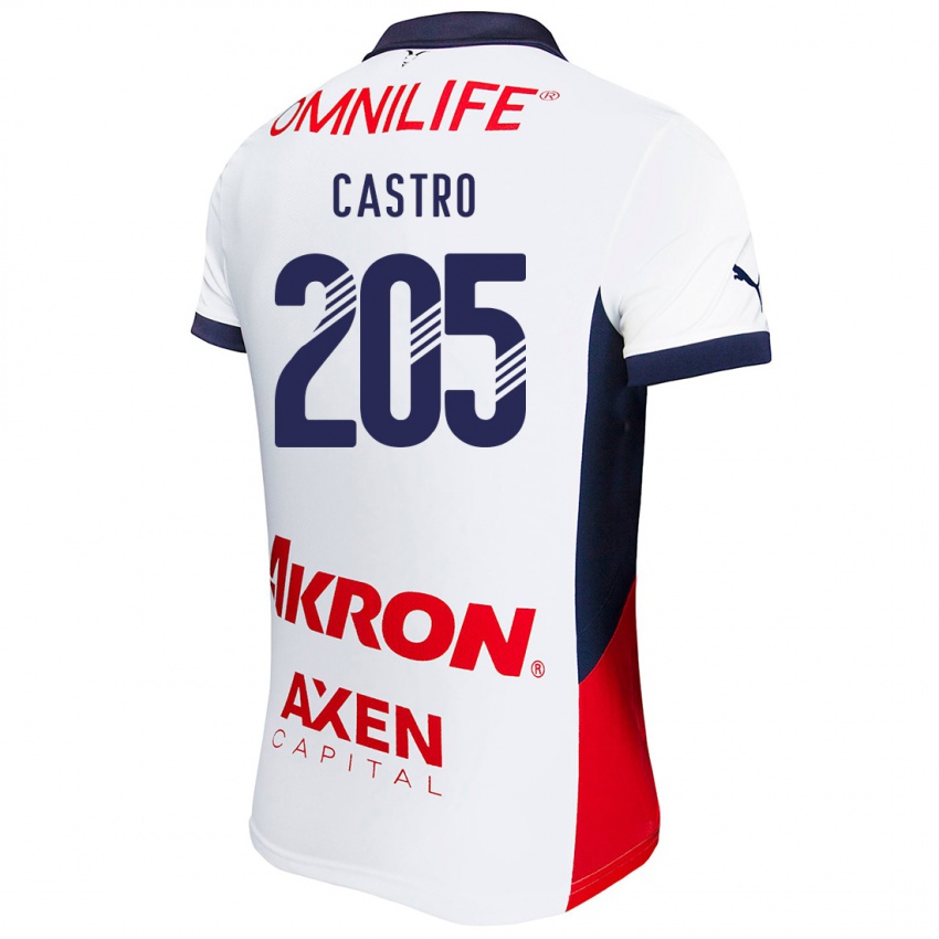 Niño Camiseta Ariel Castro #205 Blanco Rojo Azul 2ª Equipación 2024/25 La Camisa Argentina