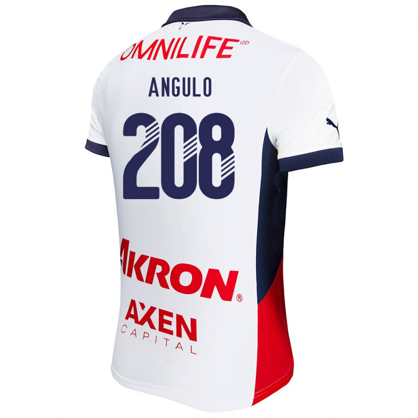 Niño Camiseta Ismael Angulo #208 Blanco Rojo Azul 2ª Equipación 2024/25 La Camisa Argentina