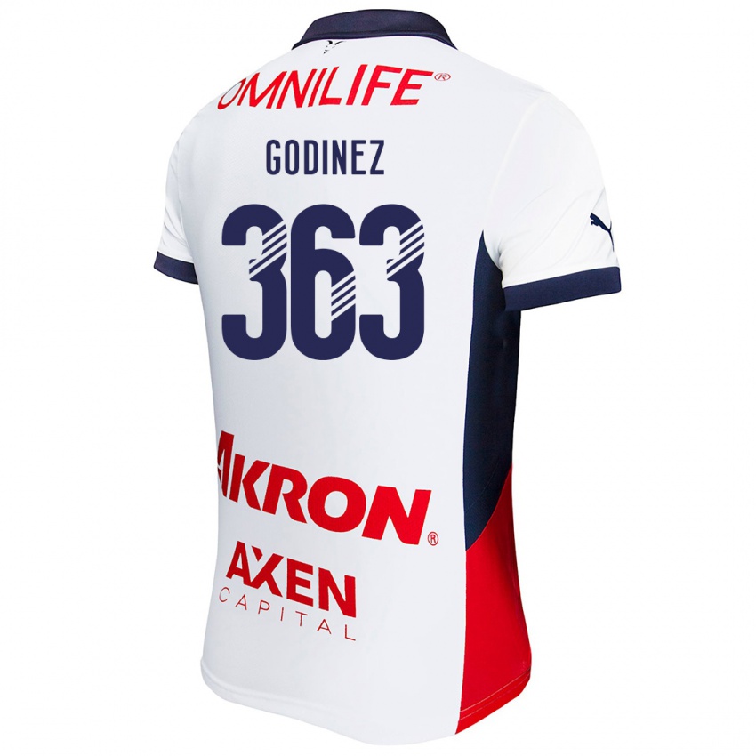 Niño Camiseta André Godinez #363 Blanco Rojo Azul 2ª Equipación 2024/25 La Camisa Argentina