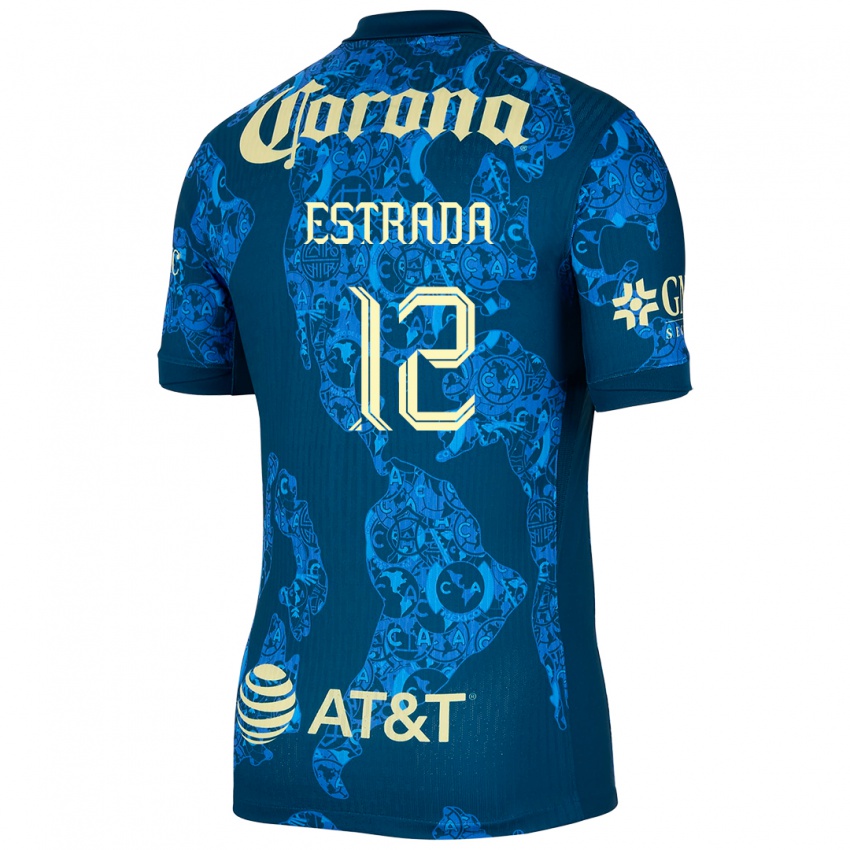 Niño Camiseta Jonathan Estrada #12 Azul Amarillo 2ª Equipación 2024/25 La Camisa Argentina