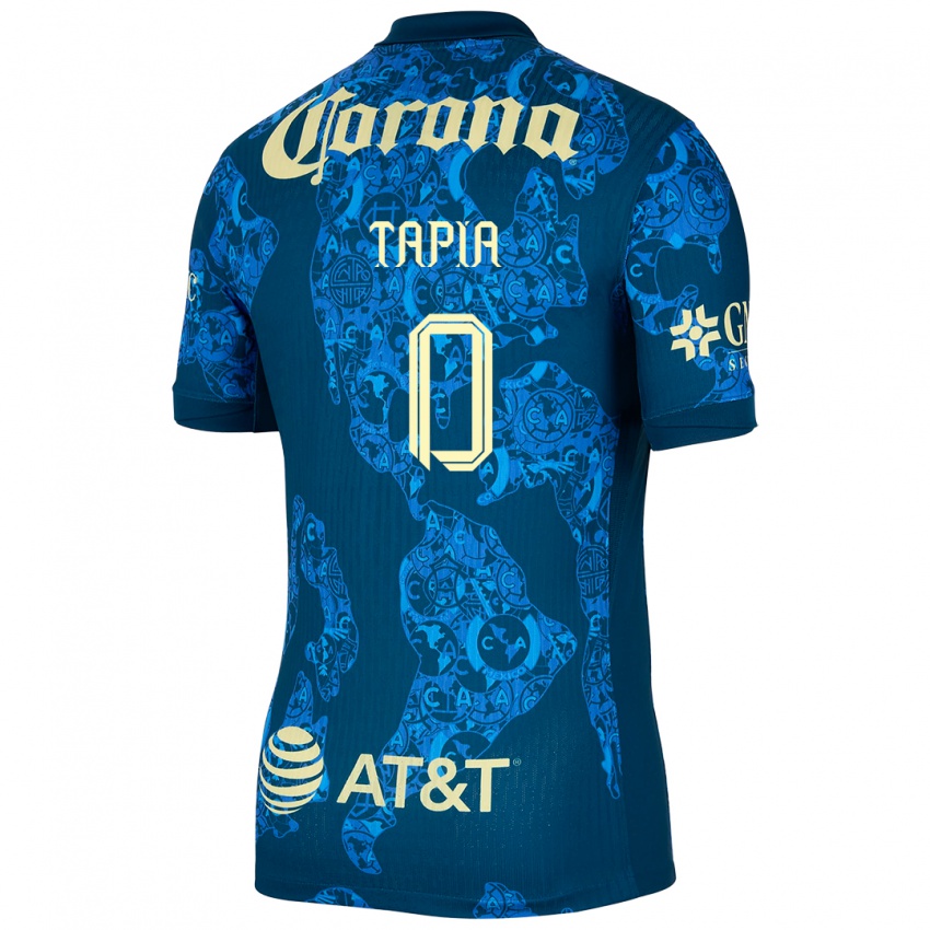 Niño Camiseta Leonardo Tapia #0 Azul Amarillo 2ª Equipación 2024/25 La Camisa Argentina