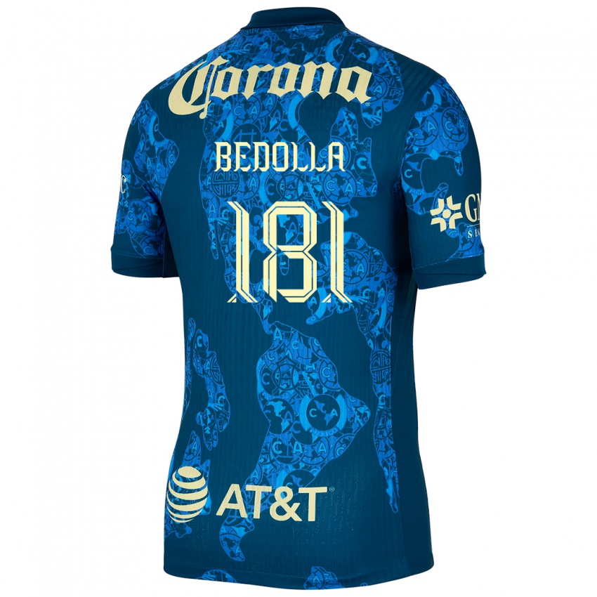 Niño Camiseta Paolo Bedolla #181 Azul Amarillo 2ª Equipación 2024/25 La Camisa Argentina