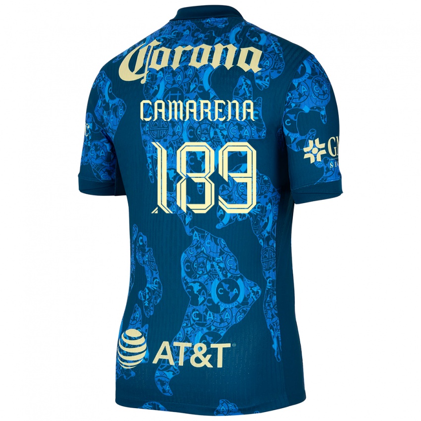 Niño Camiseta Luis Camarena #189 Azul Amarillo 2ª Equipación 2024/25 La Camisa Argentina