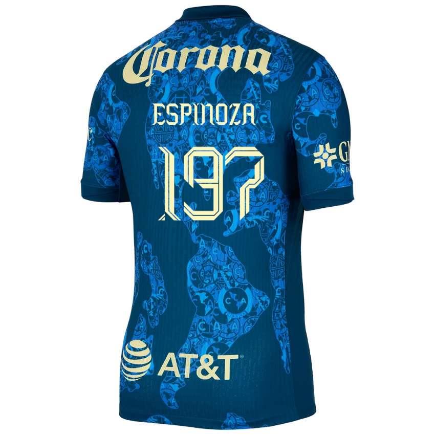 Niño Camiseta Dagoberto Espinoza #197 Azul Amarillo 2ª Equipación 2024/25 La Camisa Argentina