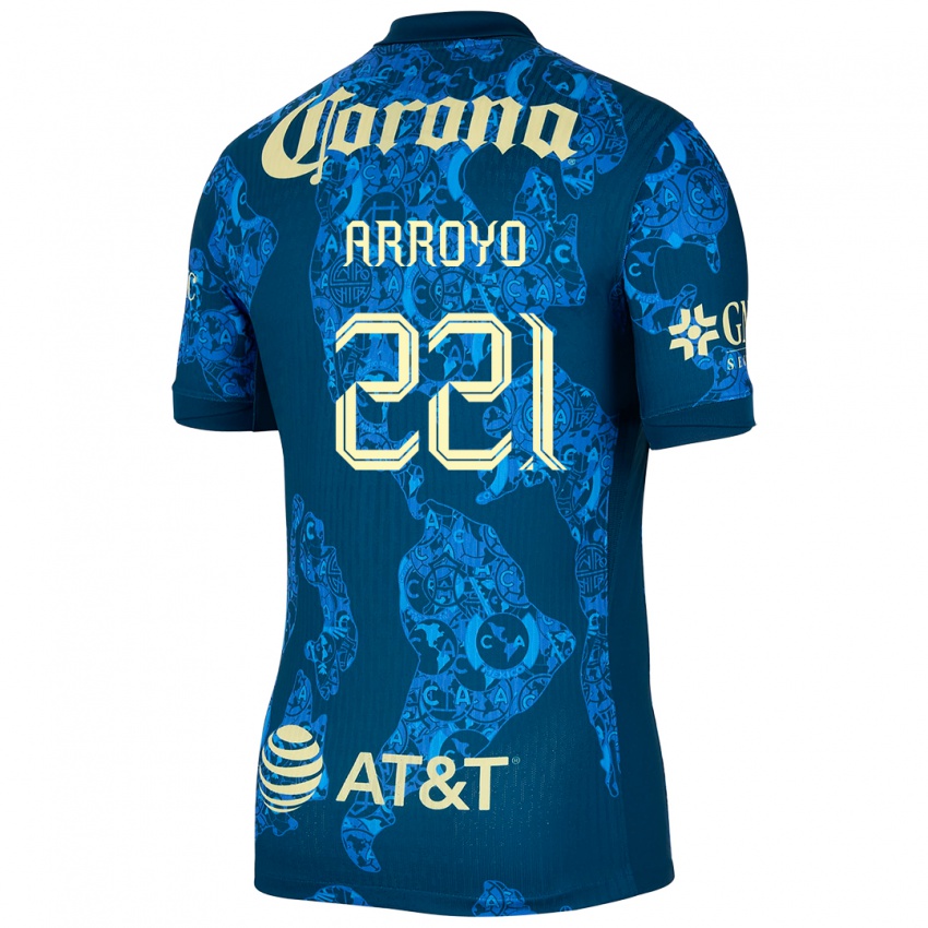 Niño Camiseta Reyli Arroyo #221 Azul Amarillo 2ª Equipación 2024/25 La Camisa Argentina