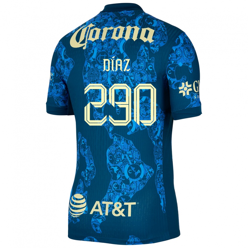 Niño Camiseta Julio Díaz #290 Azul Amarillo 2ª Equipación 2024/25 La Camisa Argentina