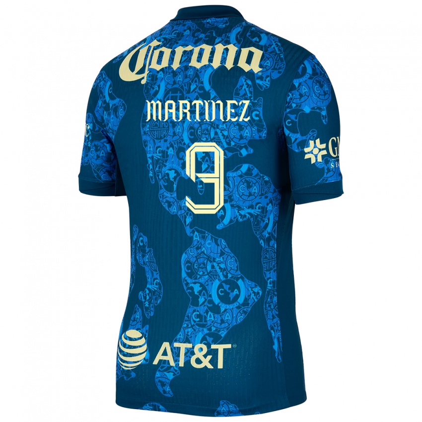 Niño Camiseta Katty Martinez #9 Azul Amarillo 2ª Equipación 2024/25 La Camisa Argentina