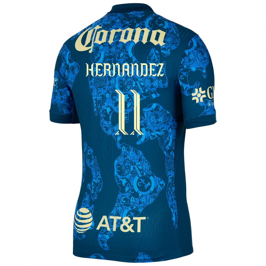 Niño Camiseta Montserrat Hernandez #11 Azul Amarillo 2ª Equipación 2024/25 La Camisa Argentina