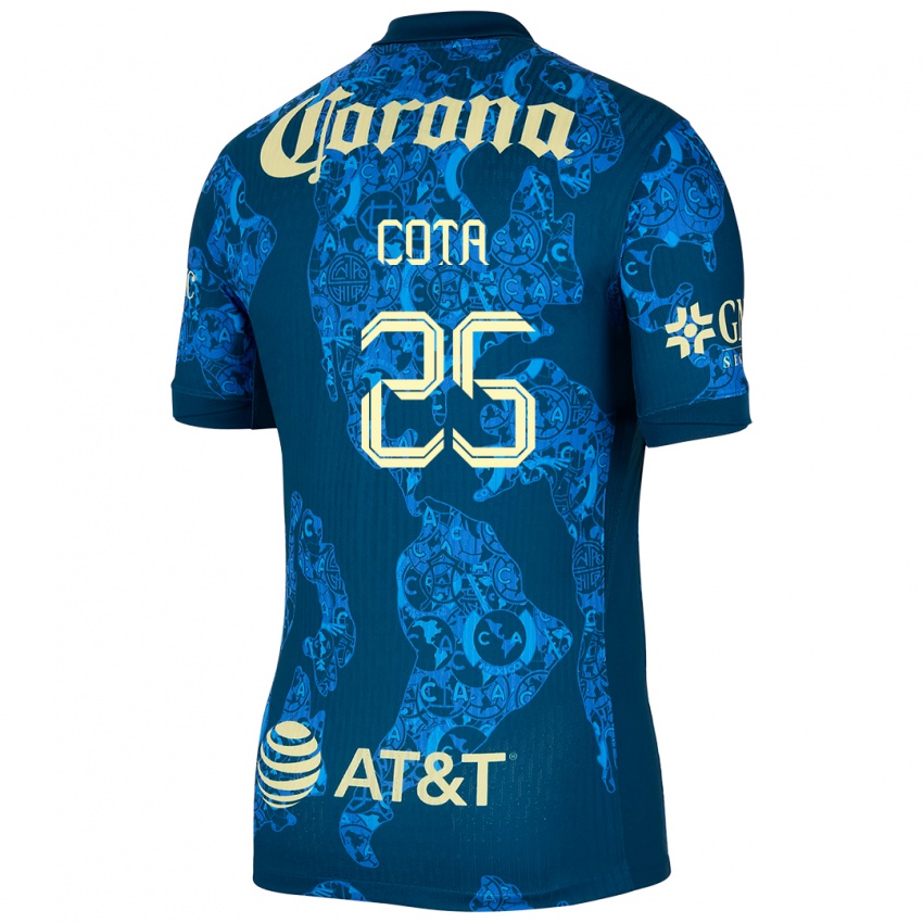 Niño Camiseta Renatta Cota #25 Azul Amarillo 2ª Equipación 2024/25 La Camisa Argentina