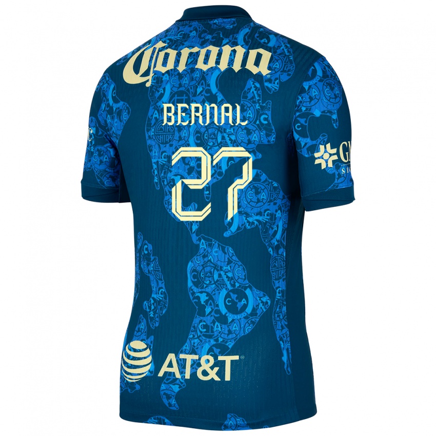 Niño Camiseta Mayra Pelayo Bernal #27 Azul Amarillo 2ª Equipación 2024/25 La Camisa Argentina