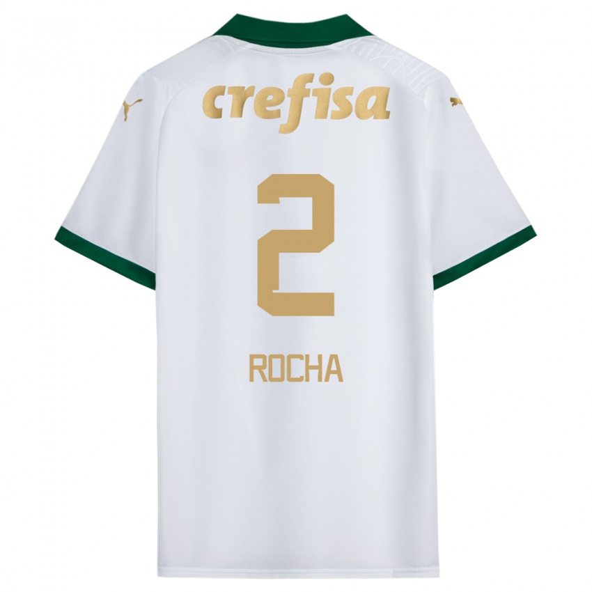 Niño Camiseta Marcos Rocha #2 Blanco Verde 2ª Equipación 2024/25 La Camisa Argentina