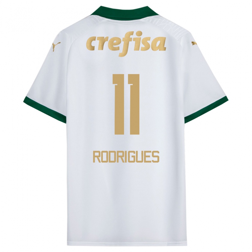 Niño Camiseta Bruno Rodrigues #11 Blanco Verde 2ª Equipación 2024/25 La Camisa Argentina