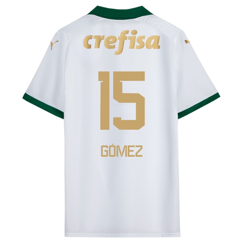 Niño Camiseta Gustavo Gomez #15 Blanco Verde 2ª Equipación 2024/25 La Camisa Argentina