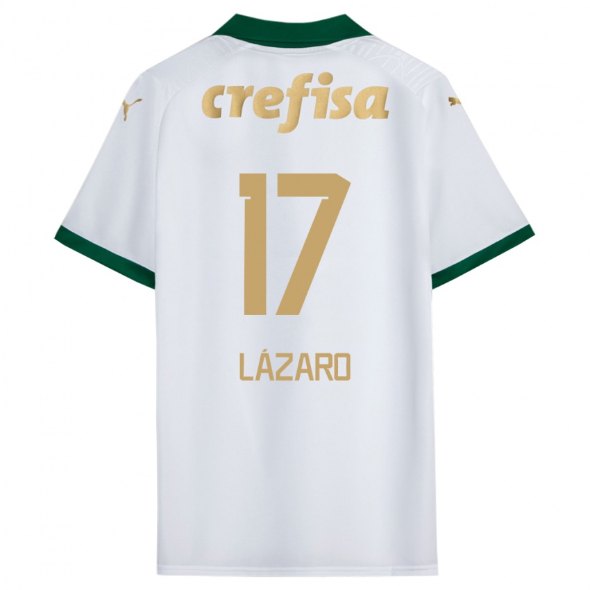 Niño Camiseta Lazaro #17 Blanco Verde 2ª Equipación 2024/25 La Camisa Argentina