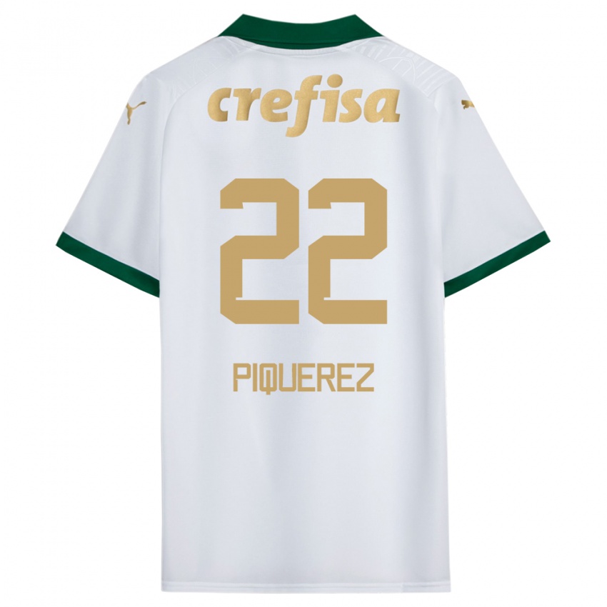 Niño Camiseta Joaquin Piquerez #22 Blanco Verde 2ª Equipación 2024/25 La Camisa Argentina