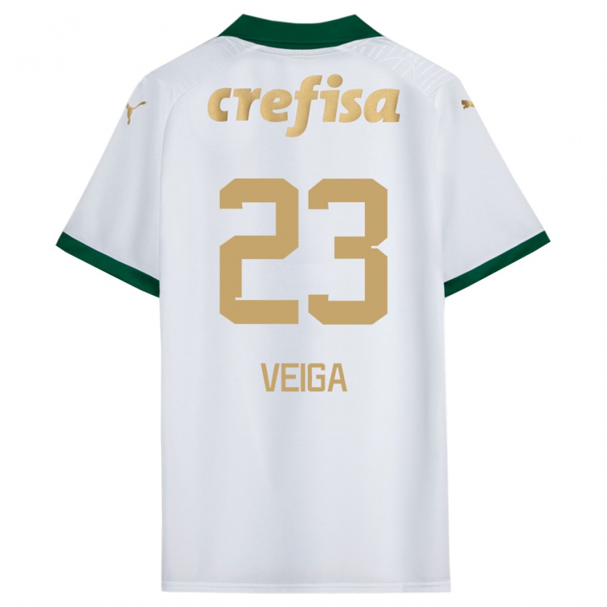 Niño Camiseta Raphael Veiga #23 Blanco Verde 2ª Equipación 2024/25 La Camisa Argentina