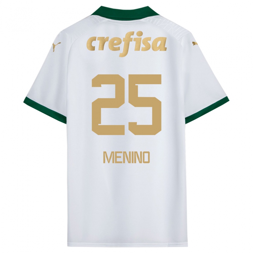 Niño Camiseta Gabriel Menino #25 Blanco Verde 2ª Equipación 2024/25 La Camisa Argentina