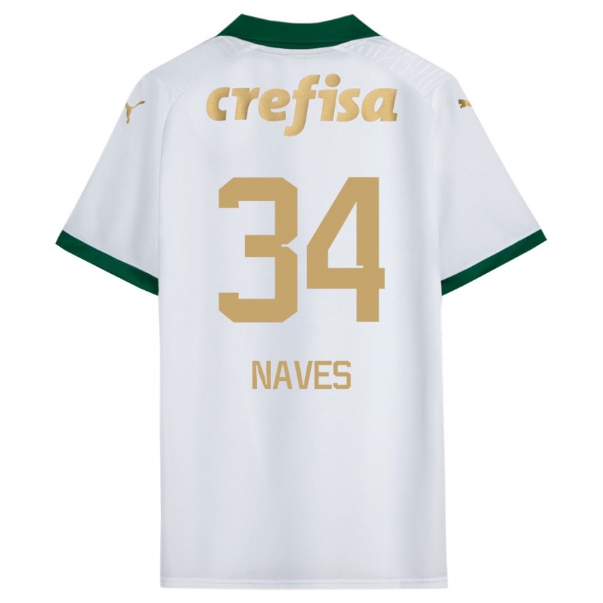 Niño Camiseta Naves #34 Blanco Verde 2ª Equipación 2024/25 La Camisa Argentina