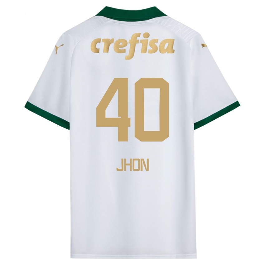 Niño Camiseta Jhon Jhon #40 Blanco Verde 2ª Equipación 2024/25 La Camisa Argentina