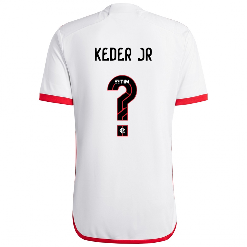 Niño Camiseta Keder Jr #0 Blanco Rojo 2ª Equipación 2024/25 La Camisa Argentina