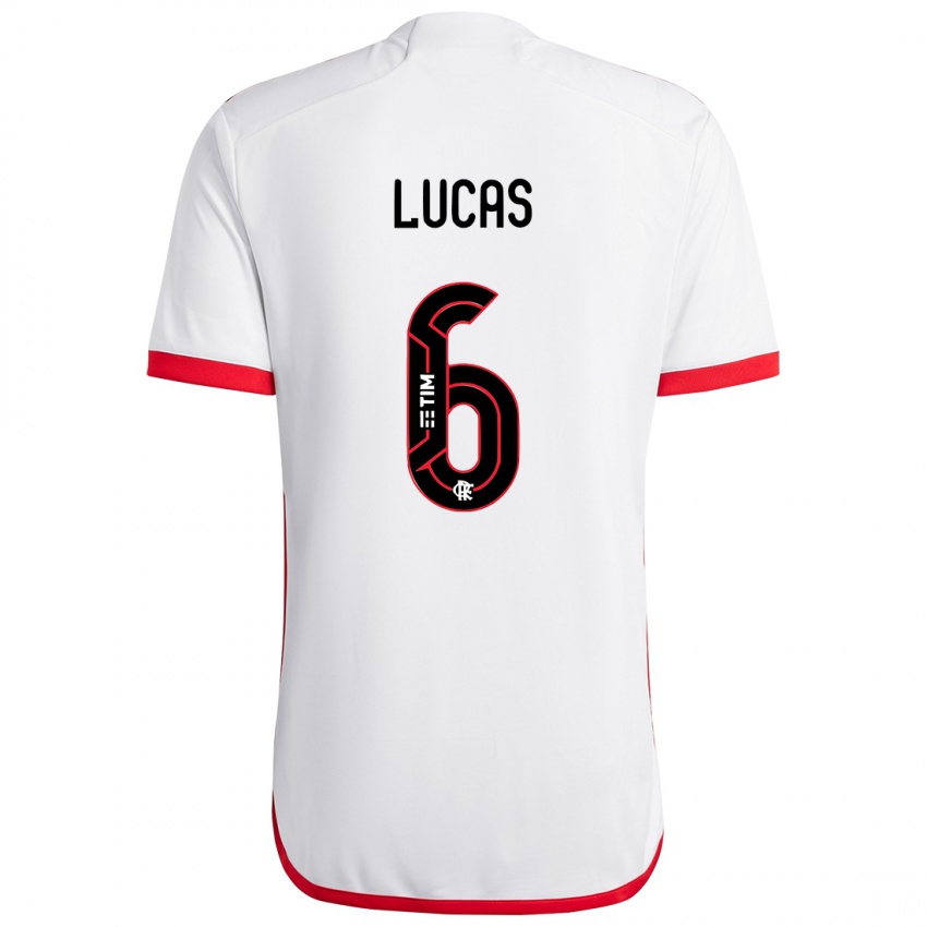 Niño Camiseta Ayrton Lucas #6 Blanco Rojo 2ª Equipación 2024/25 La Camisa Argentina