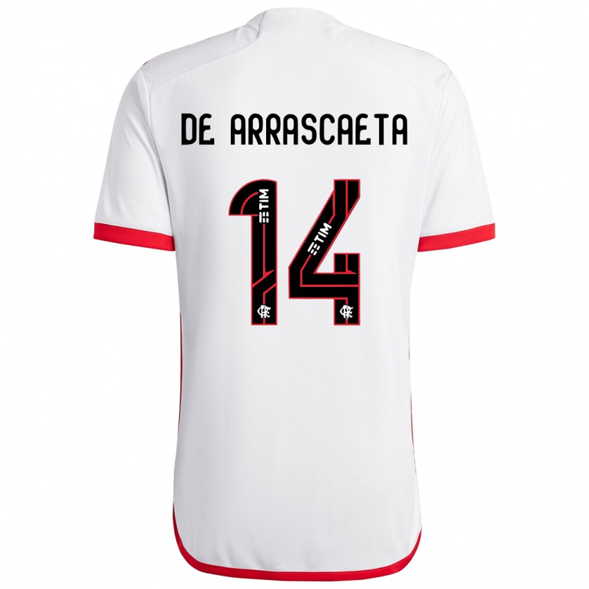 Niño Camiseta Giorgian De Arrascaeta #14 Blanco Rojo 2ª Equipación 2024/25 La Camisa Argentina