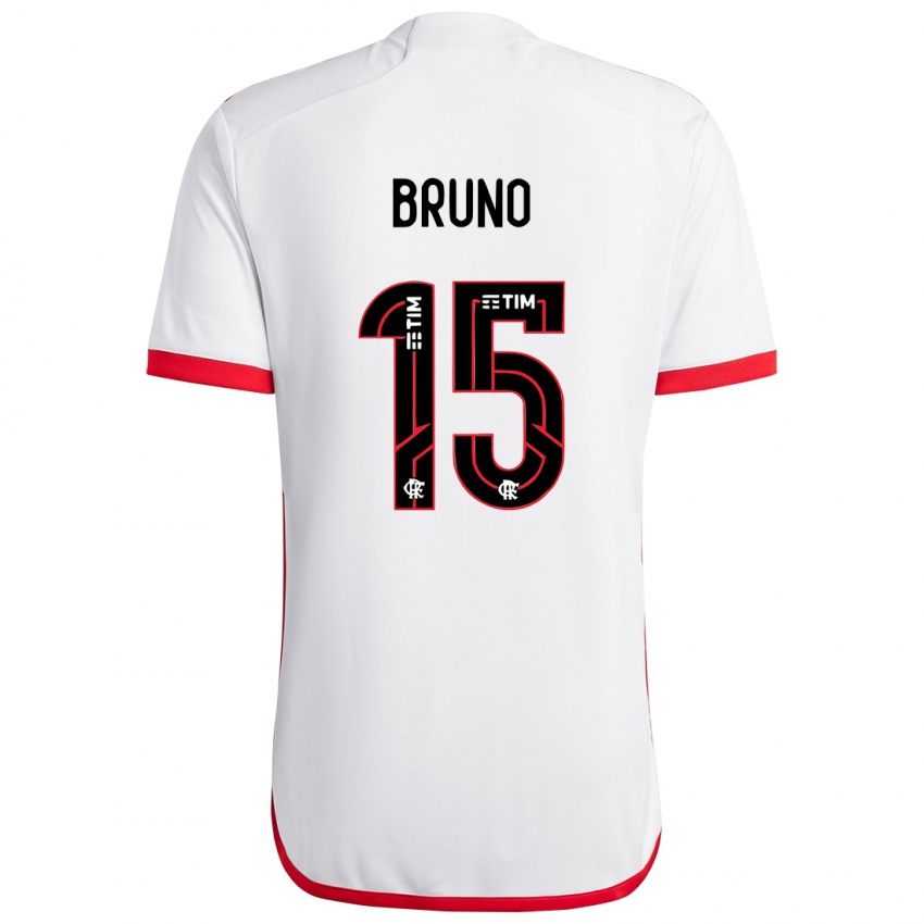 Niño Camiseta Fabrício Bruno #15 Blanco Rojo 2ª Equipación 2024/25 La Camisa Argentina