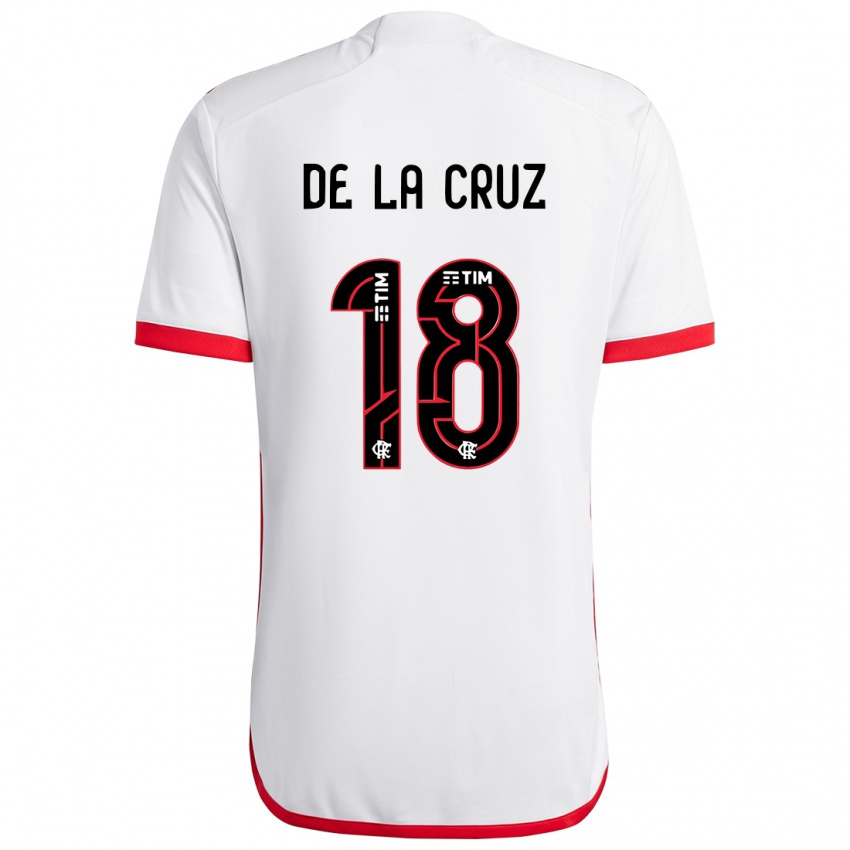 Niño Camiseta Nicolas De La Cruz #18 Blanco Rojo 2ª Equipación 2024/25 La Camisa Argentina