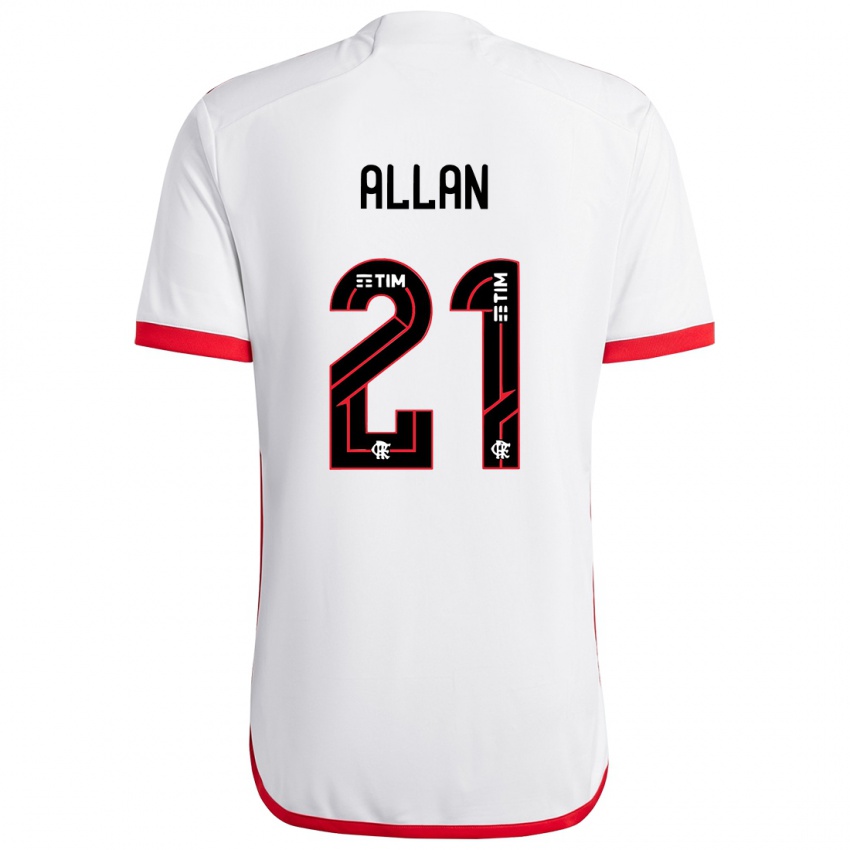 Niño Camiseta Allan #21 Blanco Rojo 2ª Equipación 2024/25 La Camisa Argentina