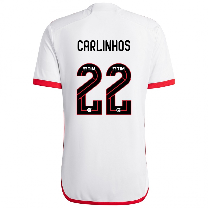 Niño Camiseta Carlinhos #22 Blanco Rojo 2ª Equipación 2024/25 La Camisa Argentina