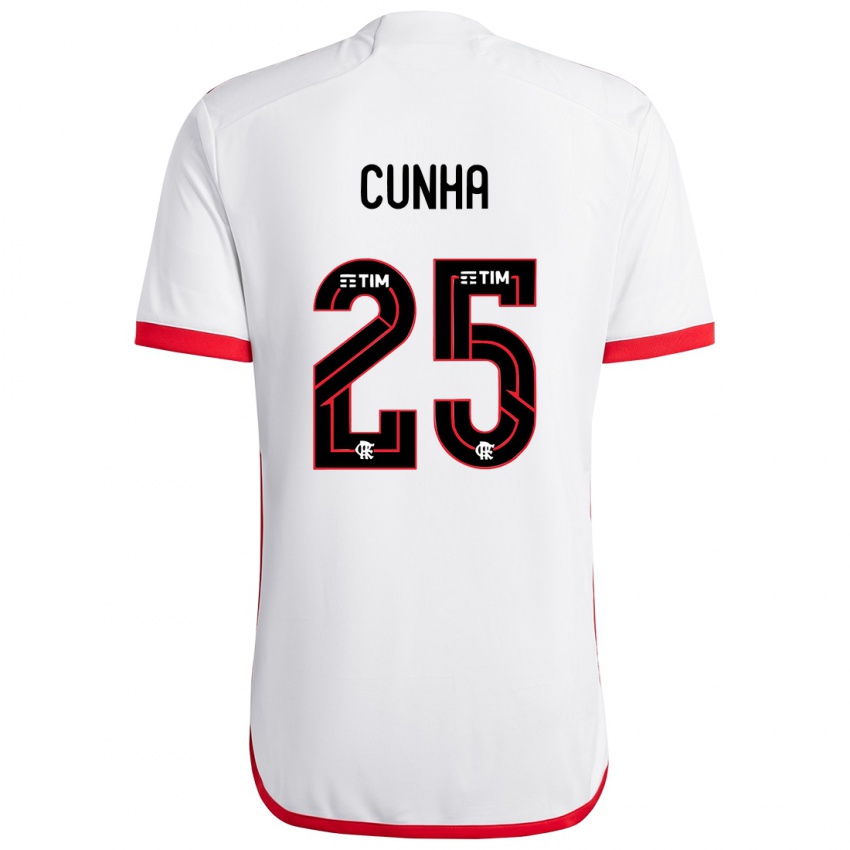 Niño Camiseta Matheus Cunha #25 Blanco Rojo 2ª Equipación 2024/25 La Camisa Argentina