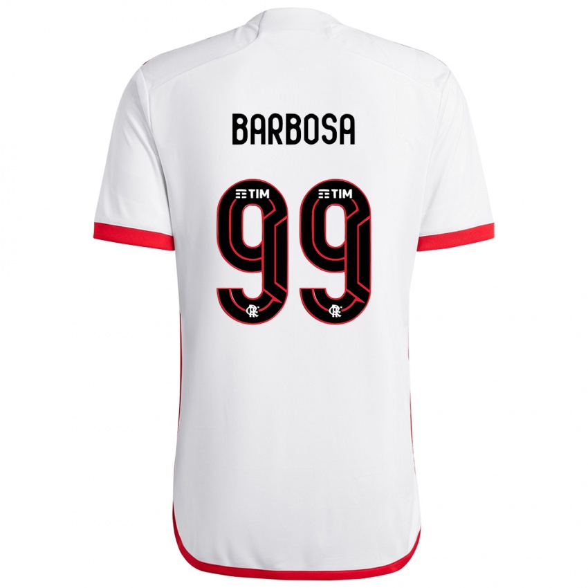 Niño Camiseta Gabriel Barbosa #99 Blanco Rojo 2ª Equipación 2024/25 La Camisa Argentina