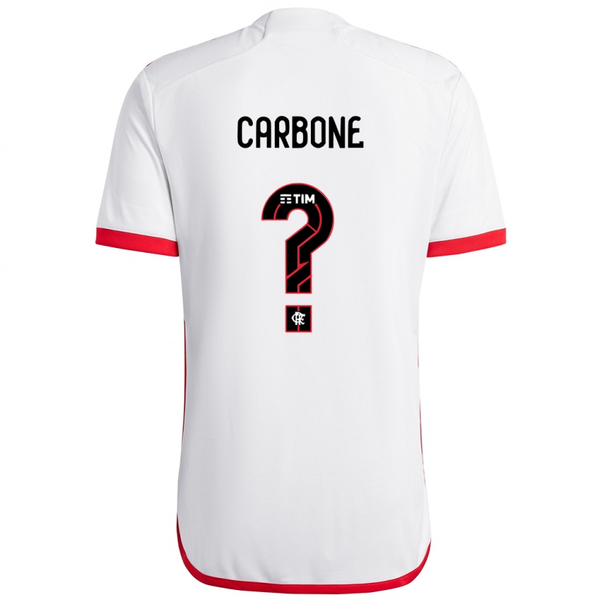 Niño Camiseta Carbone #0 Blanco Rojo 2ª Equipación 2024/25 La Camisa Argentina