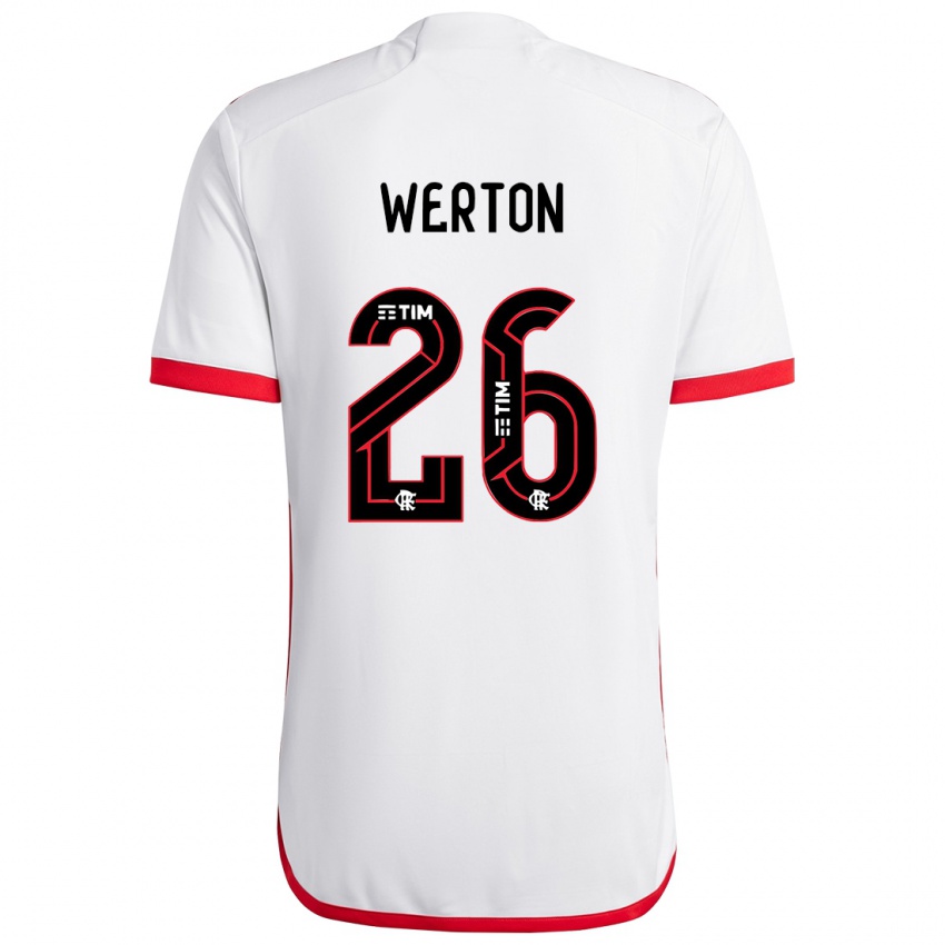 Niño Camiseta Werton #26 Blanco Rojo 2ª Equipación 2024/25 La Camisa Argentina