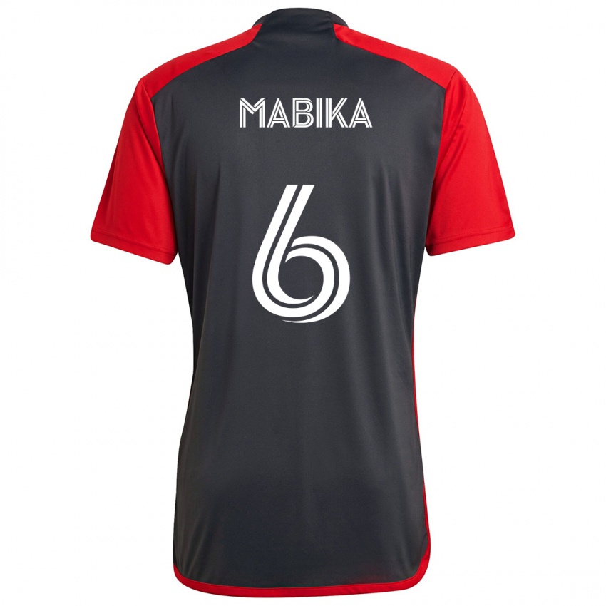 Hombre Camiseta Aimé Mabika #6 Rojo Grayn 1ª Equipación 2024/25 La Camisa Argentina