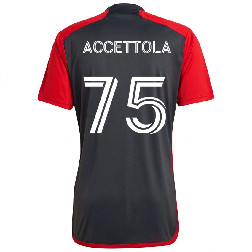 Hombre Camiseta Luca Accettola #75 Rojo Grayn 1ª Equipación 2024/25 La Camisa Argentina