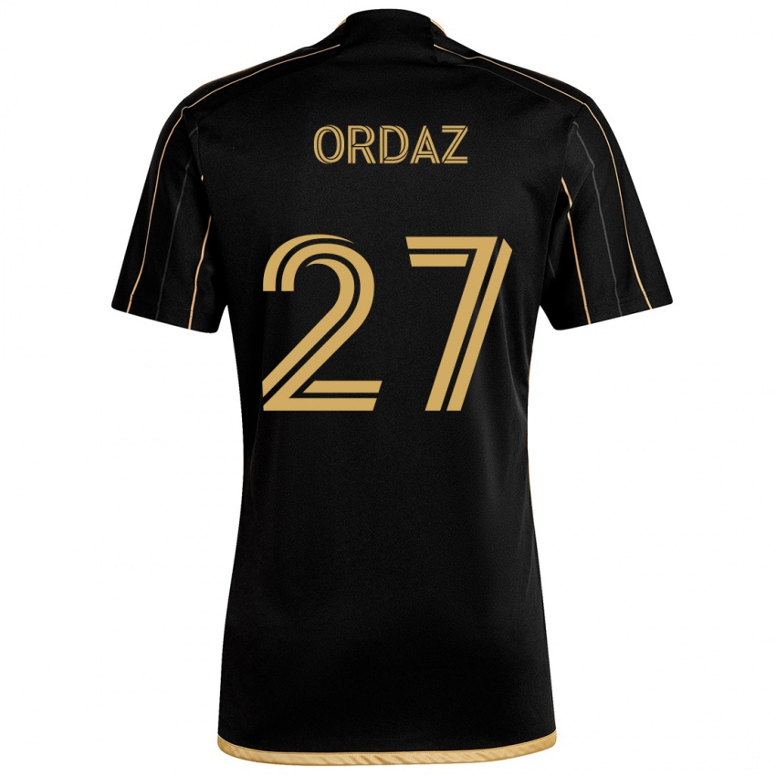 Hombre Camiseta Nathan Ordaz #27 Oro Negro 1ª Equipación 2024/25 La Camisa Argentina