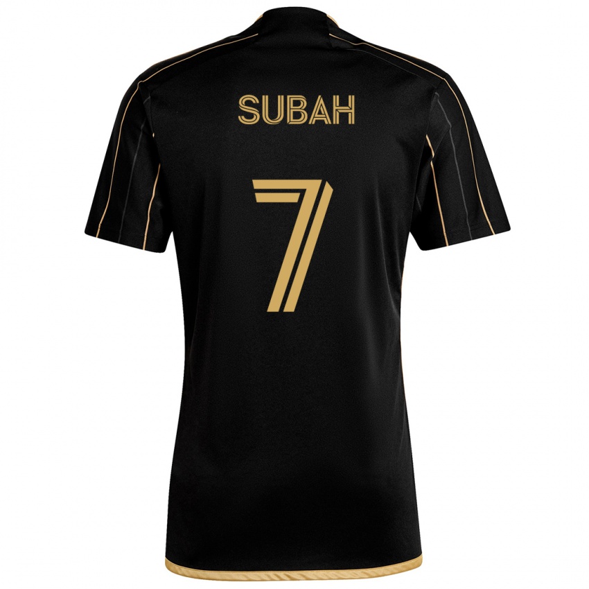 Hombre Camiseta Yekeson Subah #7 Oro Negro 1ª Equipación 2024/25 La Camisa Argentina