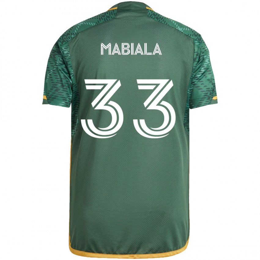 Hombre Camiseta Larrys Mabiala #33 Verde Naranja 1ª Equipación 2024/25 La Camisa Argentina