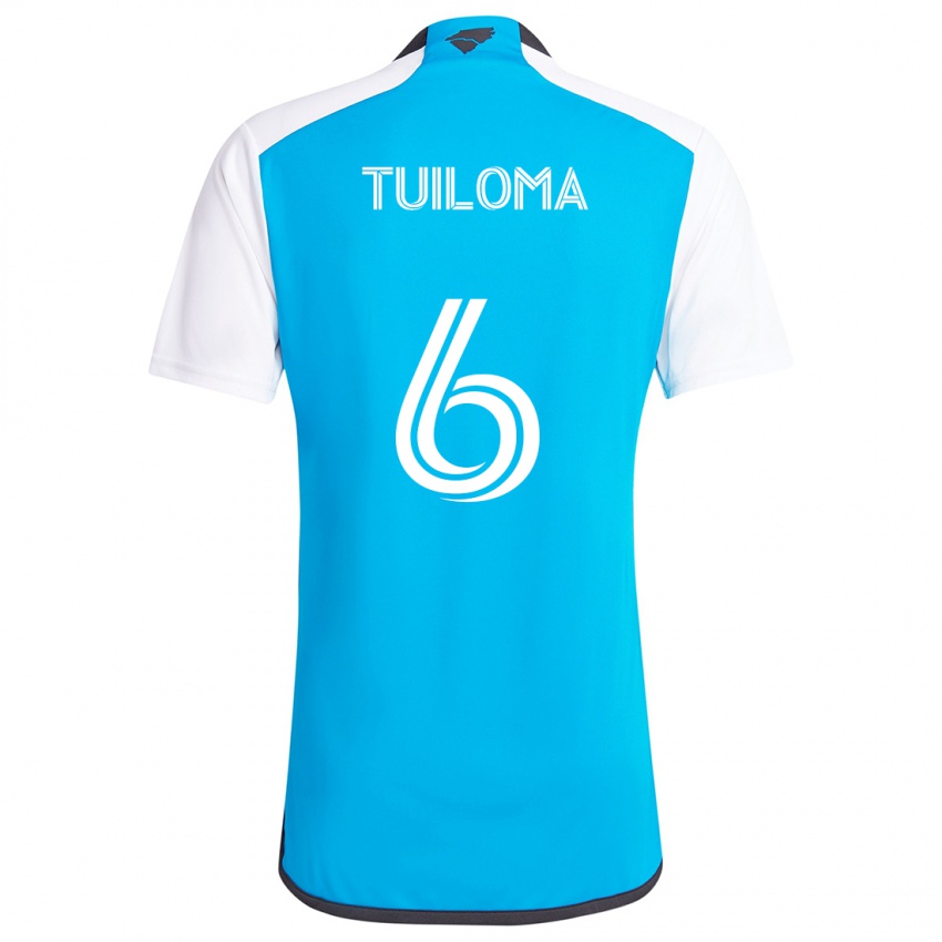 Hombre Camiseta Bill Tuiloma #6 Azul Blanco 1ª Equipación 2024/25 La Camisa Argentina