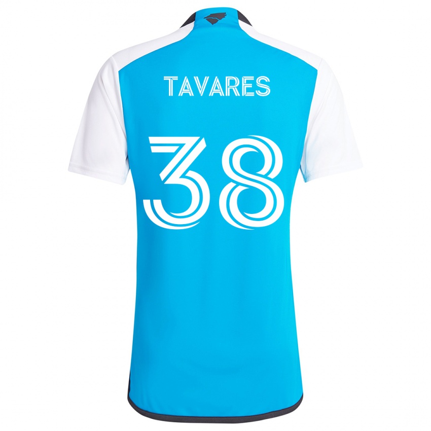 Hombre Camiseta Iuri Tavares #38 Azul Blanco 1ª Equipación 2024/25 La Camisa Argentina